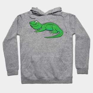 Cartoon Light Green Lizard Hoodie